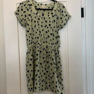 Light Green Dress with Black Balloon Pattern